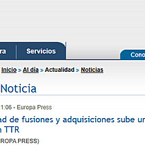 La actividad de fusiones y adquisiciones sube un 2% hasta noviembre y el capital se eleva un 20%, segn TTR